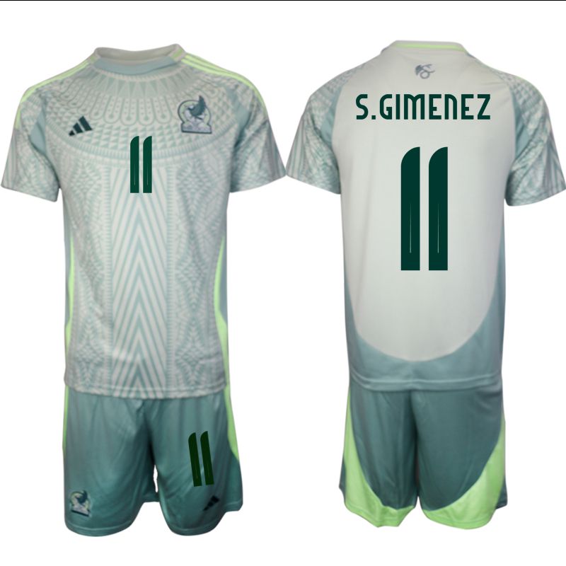 Men 2024-2025 Season Mexico away green #11 Soccer Jersey->mexico jersey->Soccer Country Jersey